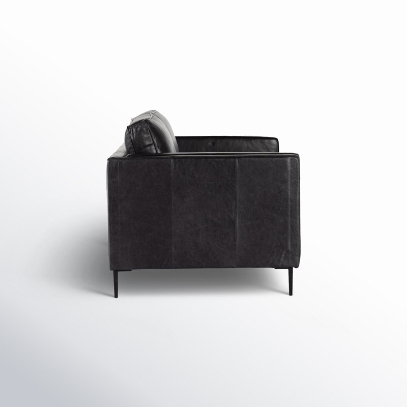 Carson 84" Sofa, Sonoma Black Genuine Leather