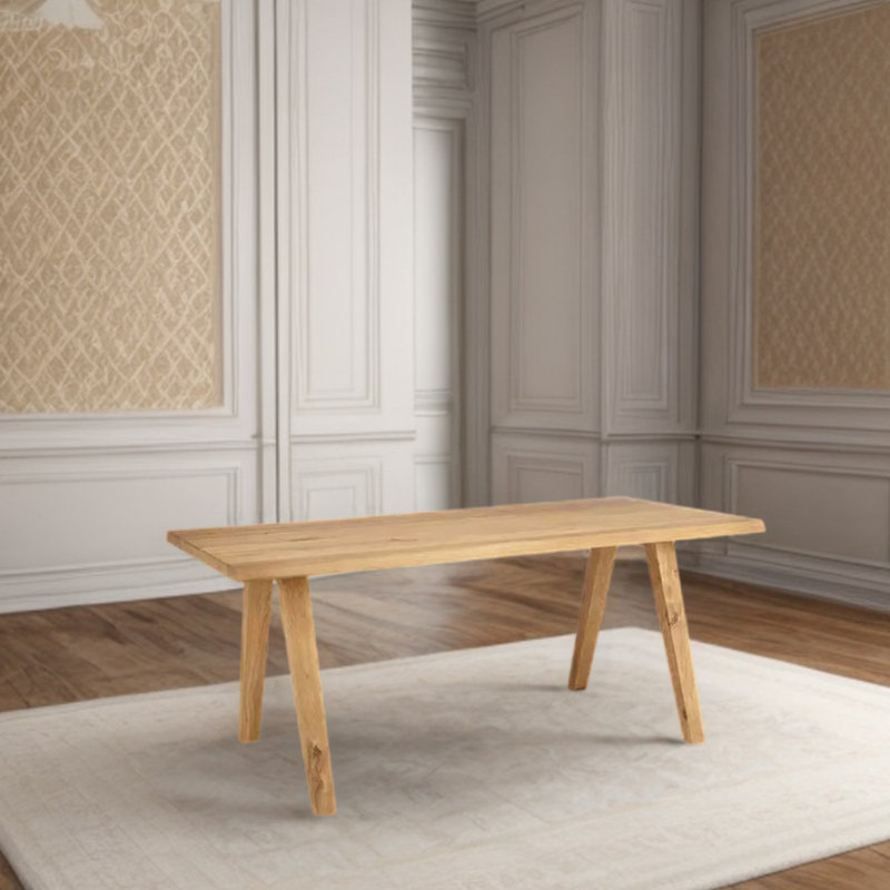 Khaiya Ash Solid Wood Dining Table, 27.56" W x 62.99" L