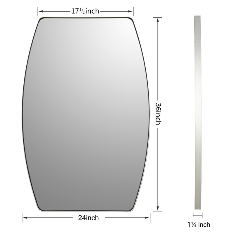 Miroir de salle de bain Atle, Noir, 36" x 24"