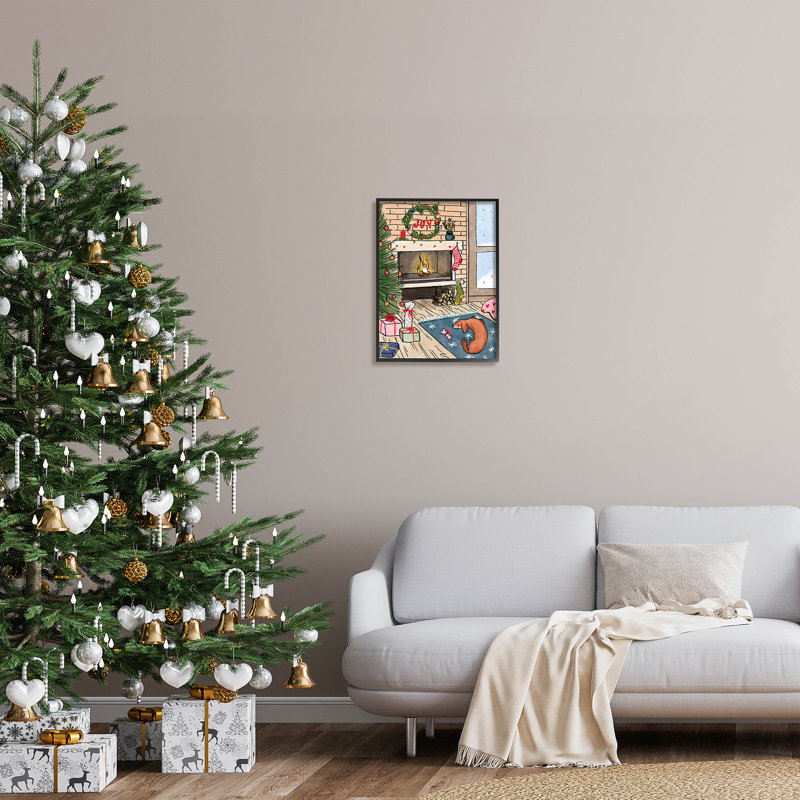 Arbre de Noël Cozy at-180, Giclée encadrée noir minuit, H 20 po x l 16 po x P 1,5 po