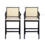 Tabouret de bar minimaliste moderne de 27 po avec siège en bois massif, structure en bois massif-1197435320