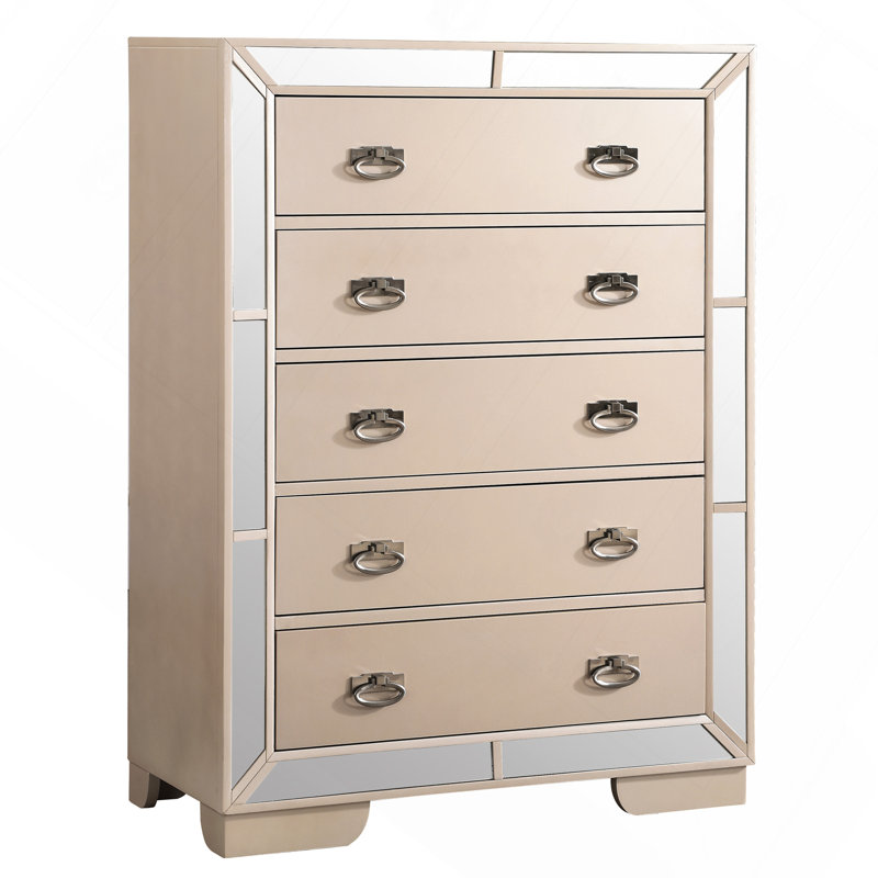 Coffre de rangement élégant au fini perlé, Beige