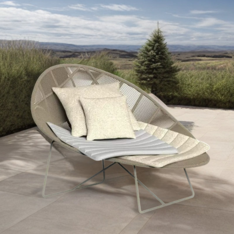 Chaise longue d'extérieur en tissu