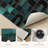 Geometric Teal Non-Slip Washable Kitchen Mats