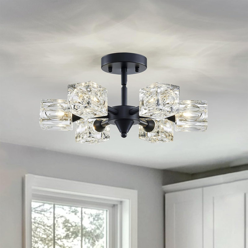 Agle Glass LED Semi Flush Mount