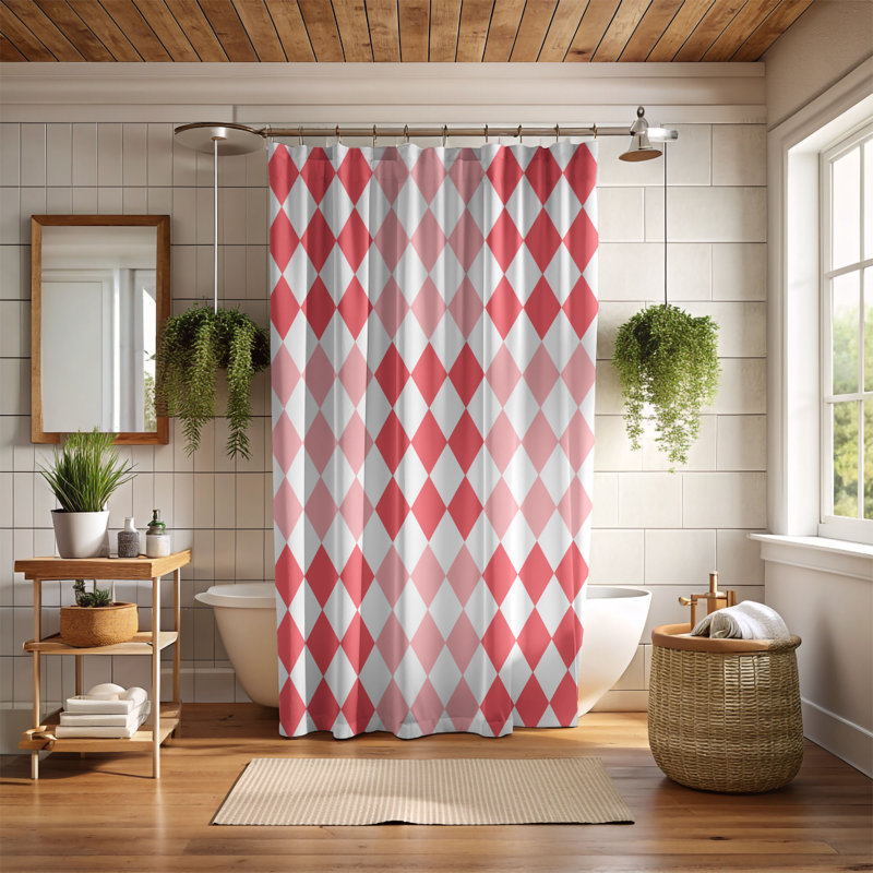 Rideau de douche 1 pièce Cherry Splash, H 74 po x l 71 po