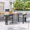 Aluminum Dining Chairs Set of 2 with Dark Grey Finish and Cushion