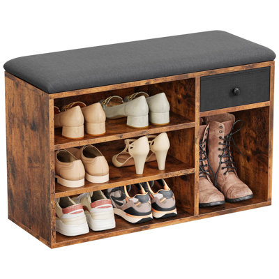 7 Pair Stackable Shoe Storage Bench