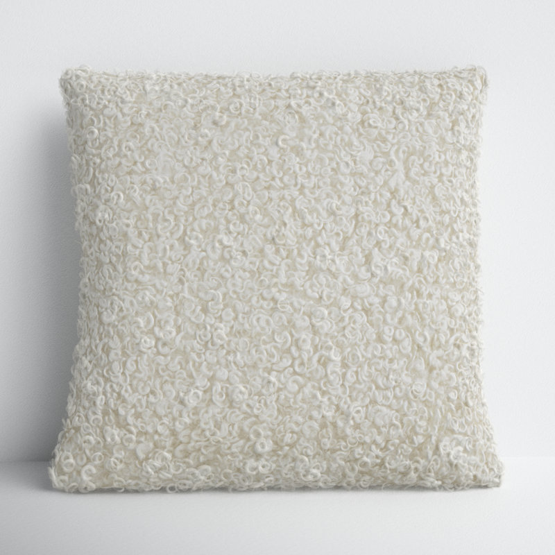 Heijo Faux Lamb Fur Pillow, Cover Only, Ivory