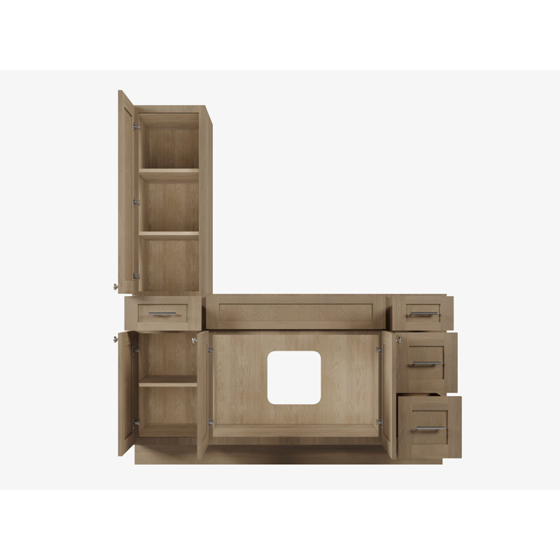 Meuble-lavabo simple 63 po Disar, Chêne naturel