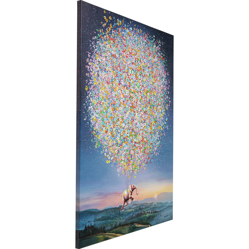 Leinwandbild "Flying Elephant at Night" 120x160cm, 160cm H x 120cm W