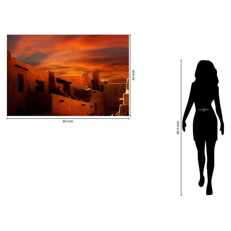 Art mural en verre trempé sans cadre Adobe Living Santa Fe - 40 po x 60 po