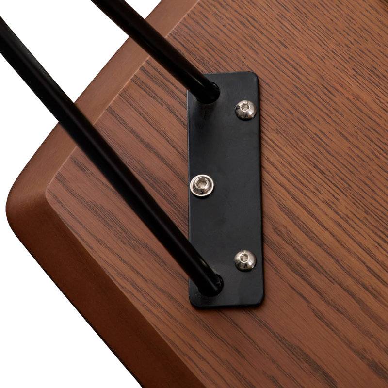 Table basse rectangulaire avec plateau en panneau de fibres à densité moyenne et base en fer - Table d'appoint facile à assembler