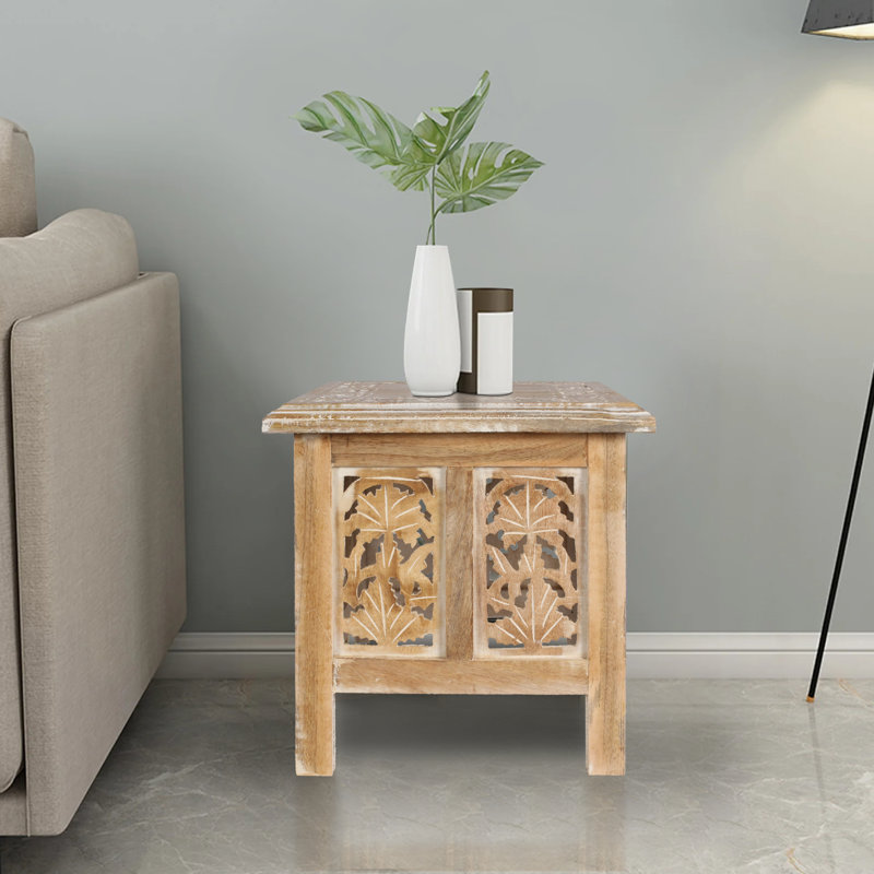 Abbey End Table, Natural, 31cm H x 30cm W x 30cm D