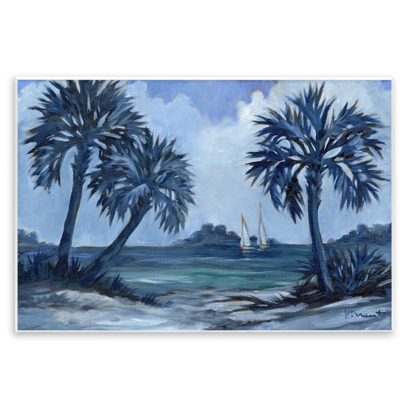 «Indigo Palms Impressions» par Paul Brent, H 10 po x l 15 po