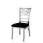 Ensemble de 2 chaises d'appoint contemporaines à dossier en échelle avec sièges en microfibre moelleux, finition noire et argentée