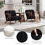 Ensemble de 2 fauteuils de salon modernes rembourrés en tissu Sherpa noir-639207003