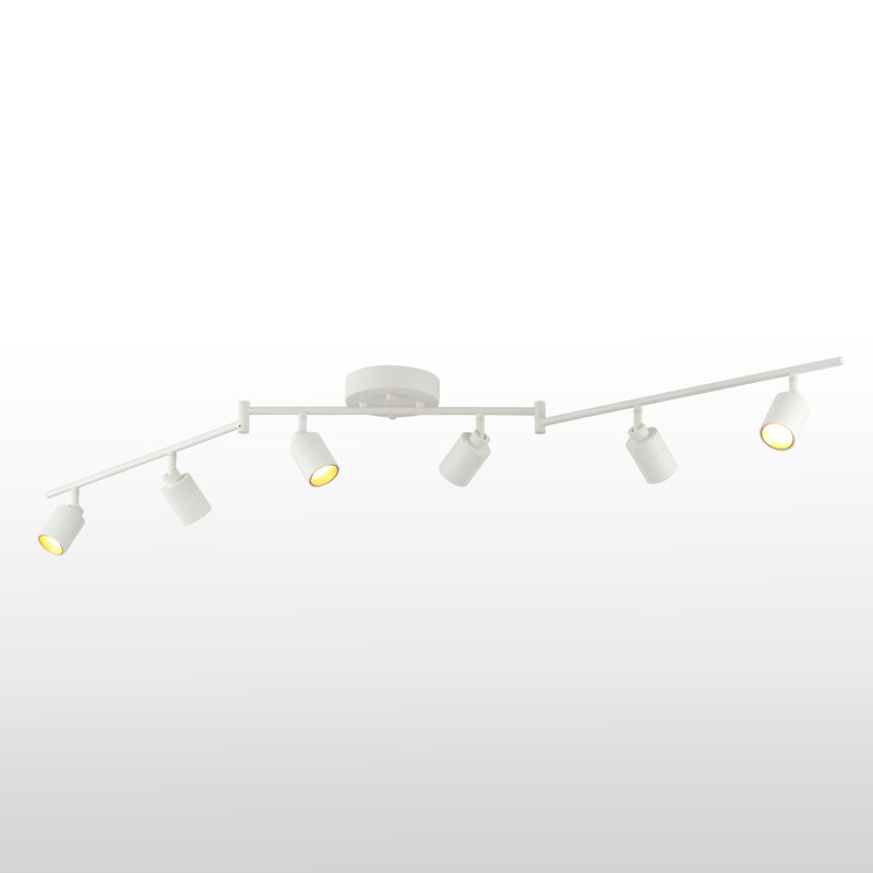 62.2'' 6 -Light Swing Arm Track Track Kit with Dimmable and Adjustable Head, Sand White