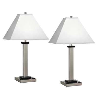 Ensemble de lampe de table carrée 29 po avec douille Gunmetal