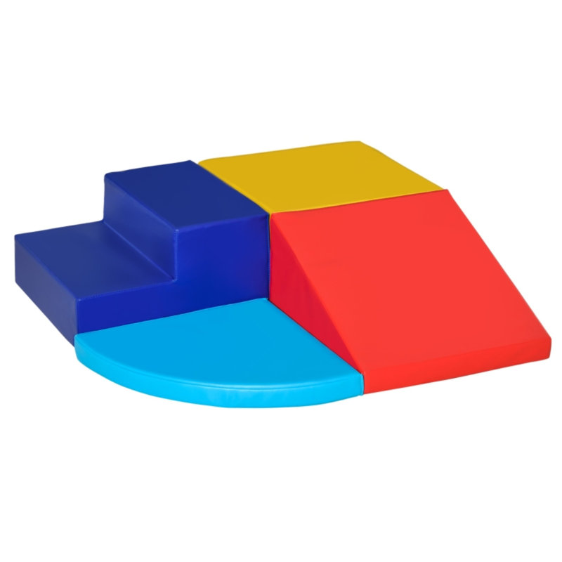 4-piece Colorful Soft Play Set, Toddler Climb And Crawl Foam Stairs And Ramp, Educational Activity Toys For Preschool Kids 1-3 Years