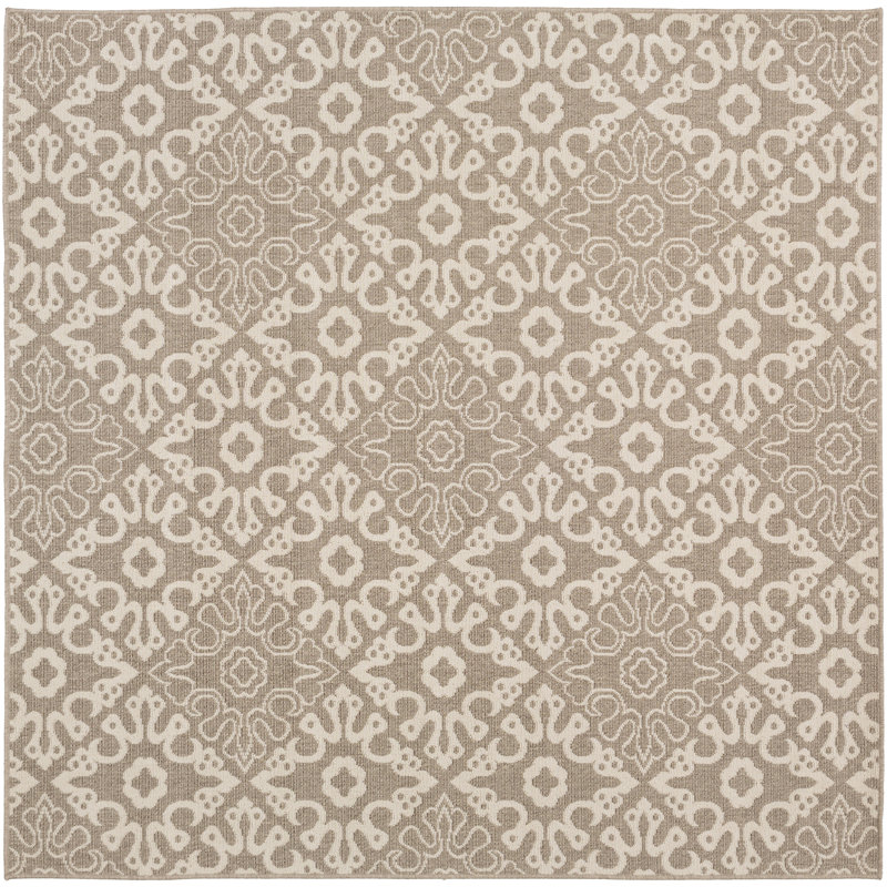 Amato Geometric Indoor / Outdoor Rug, Round 5'3"