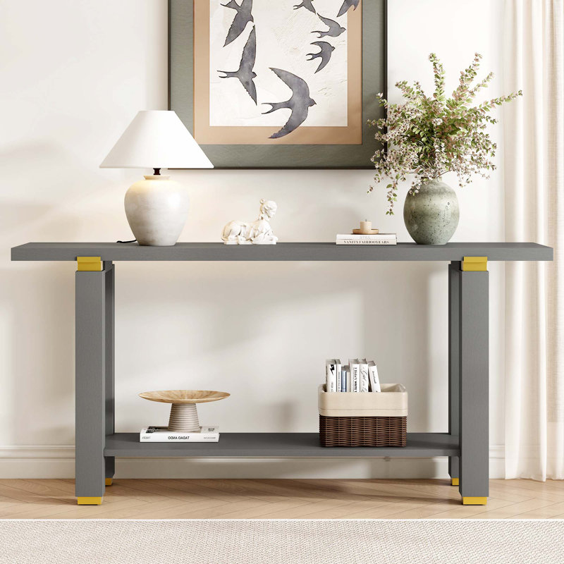 62.9" Modern Minimalist Console Table, Gray