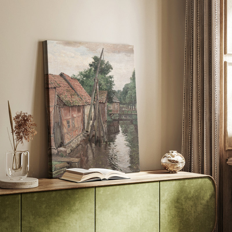 Paysage rétro CXV III - galerie Cavas enveloppé, H 48 po x l 32 po