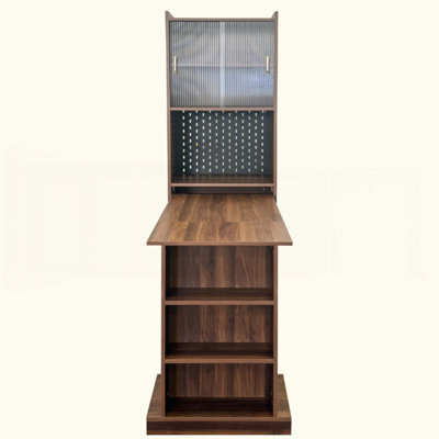 Folding Desk With Storage, Space-Saving Foldable Computer Desk For Small Spaces, Writing Study Table For Home Office, Bedroom, Dorm, Apartment