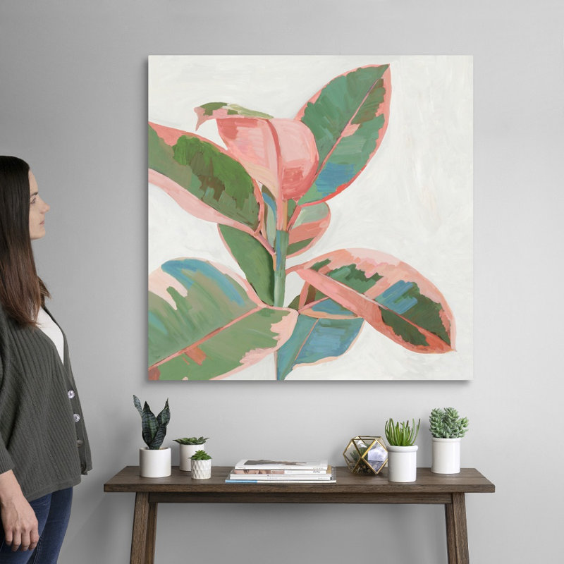 «Pink Ficus I», art mural sur toile, Toile tendue, H 36 po x l 36 po