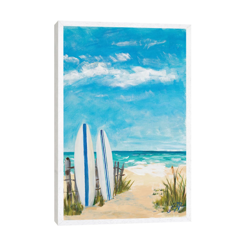 Tropical Surf II by Julie Derice - Floater Frame Print on Canvas, 66.04 cm H x 45.72 cm W, White Framed