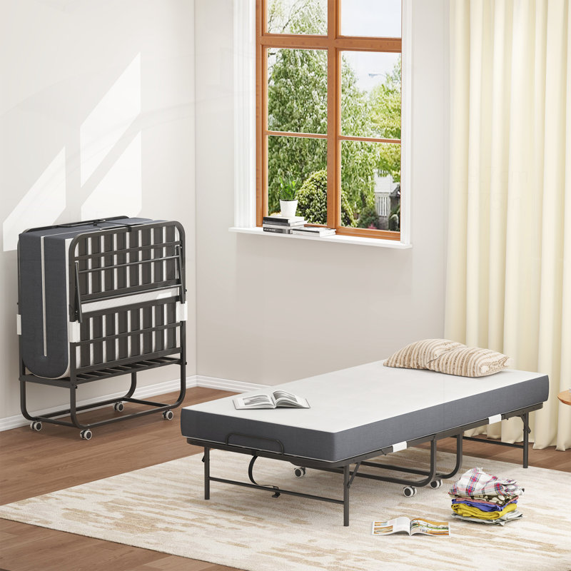 Portable Foldable Extra Bed with Premium Mattress for Comfortable Sleep