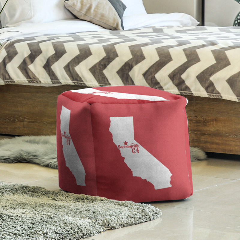 Repose-pieds cubique sacramento california, Rouge