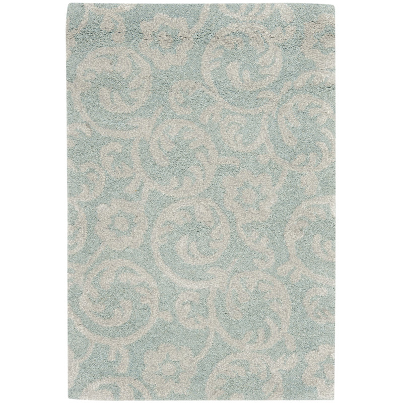 Avayah Soho Hand Tufted Wool & Viscose Damask Rug, Rectangle 8'3" x 11'