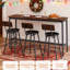 Ensemble de table de bar et chaises, ensemble de table de salle à manger 4 pièces avec 3 tabourets de bar rembourrés