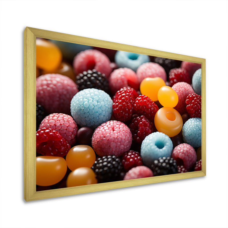 «Colorful Pop Art Candy I», reproduction, H 24 po x l 32 po x P 1 po, Cadre doré à une seule photo