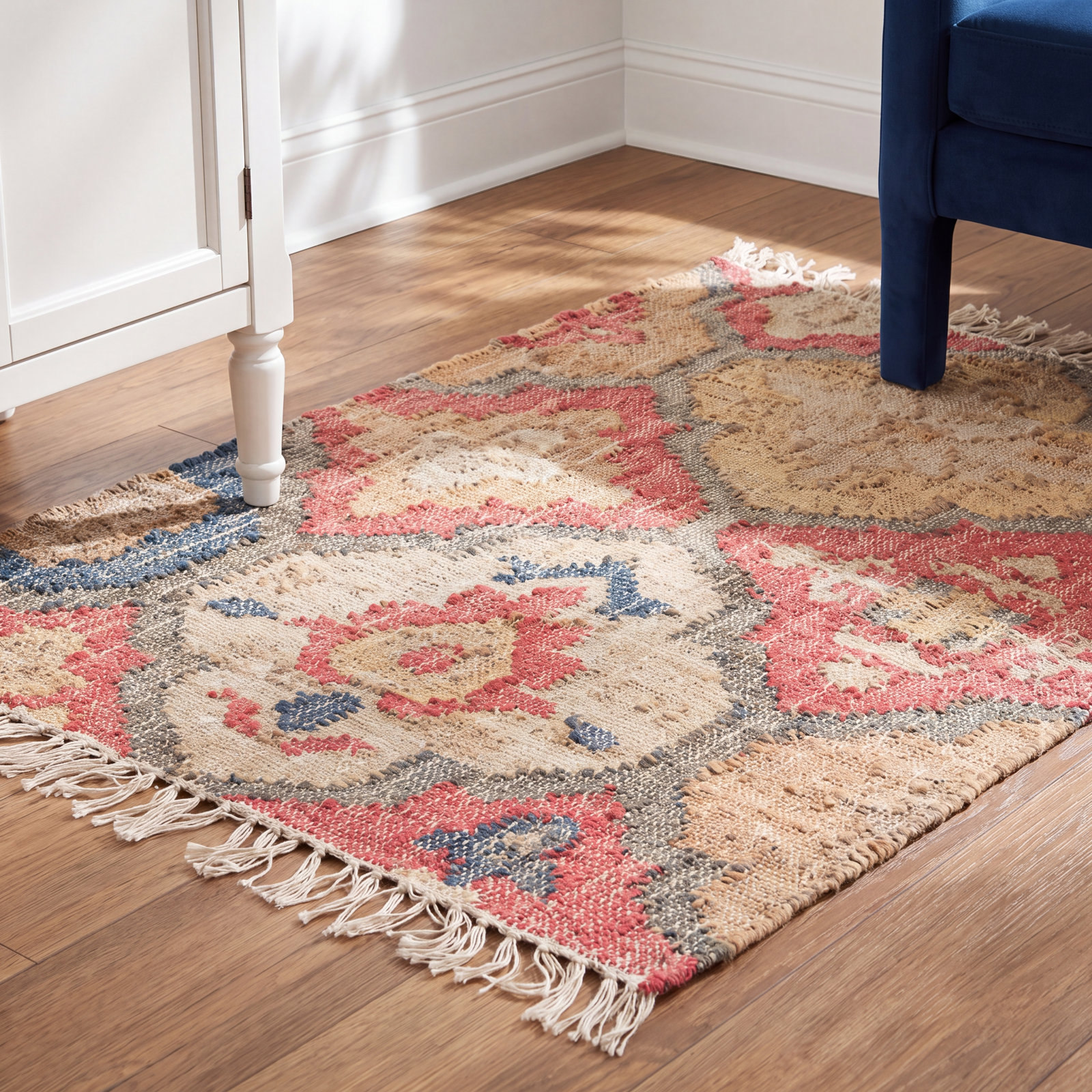 Pali Multi Hand-Woven Floral Jute Rug, Rectangle 2' x 3'