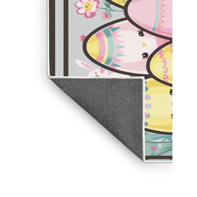 The Holiday Aisle® Easter Spring Holiday Rug, Rectangle 5' x 8'