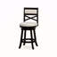 Tabouret pivotant à dossier en X de 24 po de hauteur comptoir, siège en tissu-1779971436-1779971439