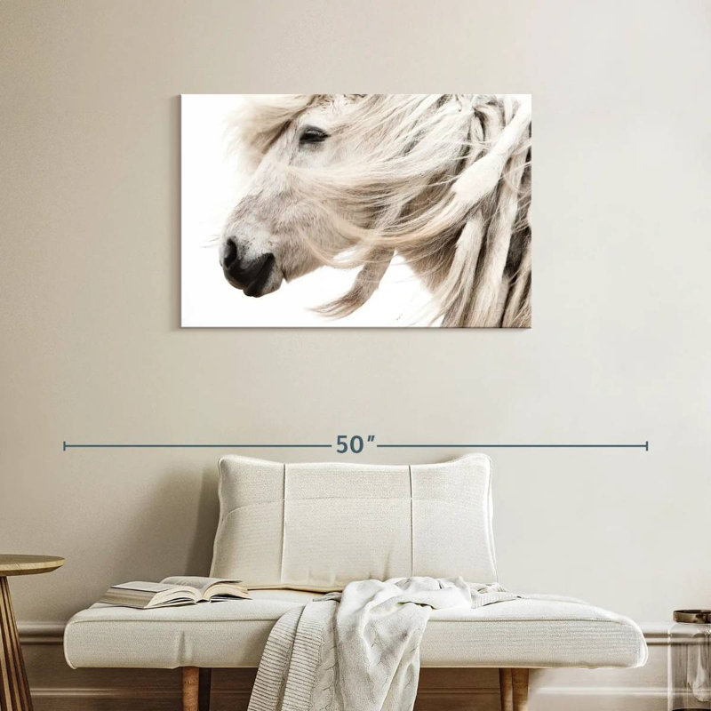 Brampt White Horse Mane, 24" H x 36" W