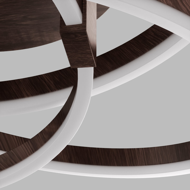 Alliber 3 - Light 23.23'' Simple Geometric LED Semi Flush Mount, Walnut