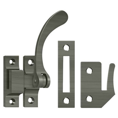Deltana CF450U15A Window Lock, Casement Fastener, Reversible, 4-1/2" in Antique Nickel