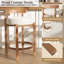 Tabourets de bar Mid-Century - Tabourets élégants à hauteur de comptoir à dossier bas avec structure en bois et sièges rembourrés pour plus de confort dans votre cuisine-550614983
