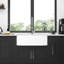 White Ceramic Apron Front Sink 33 Inch - Arch Edge Single Bowl Silent Fine