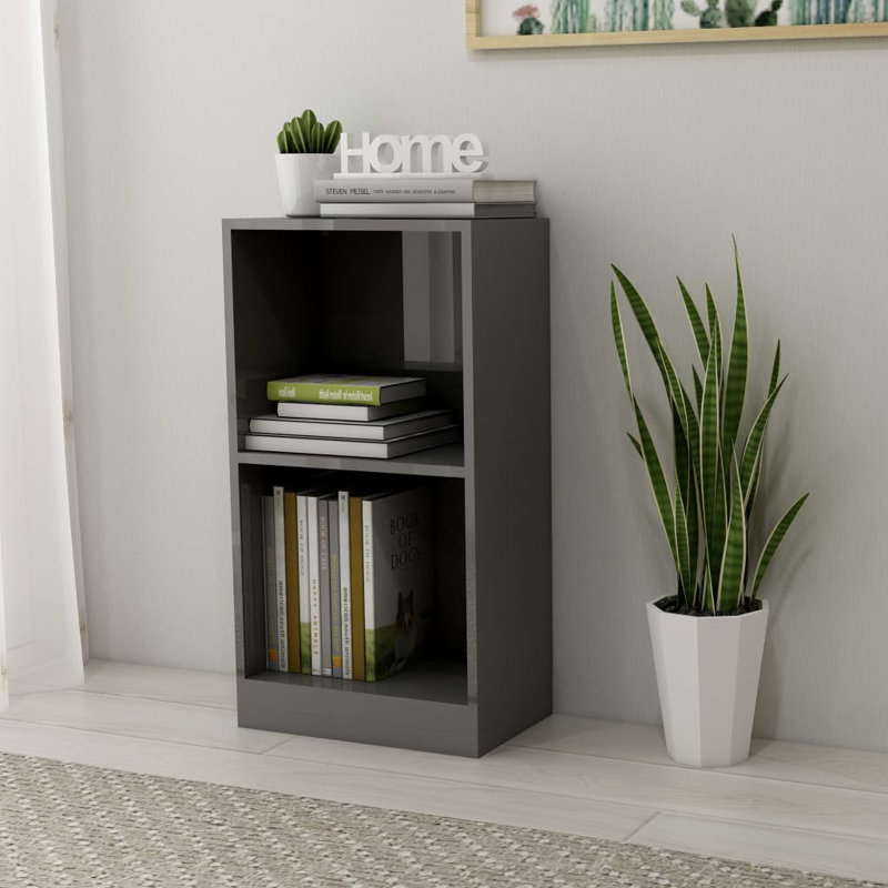 Bookshelf Engineered Wood, (2 Shelves) 75 cm H x 40cm W x 24cm D, White