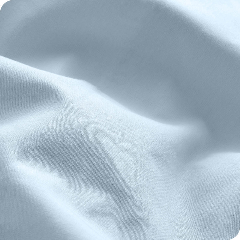 Twin XL Winter Blue Organic Cotton Percale Sheet Set