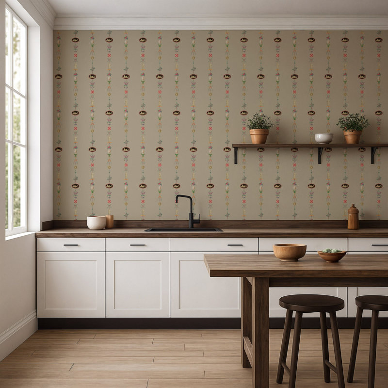 Papier peint NeoClassical Stripe - Parchment Brown