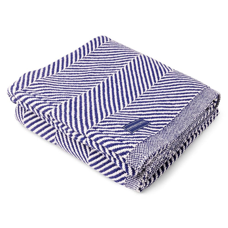 Monhegan Cotton Throw Without Fringe, Navy
