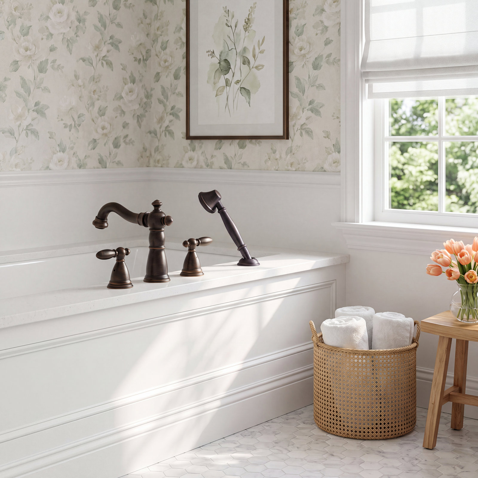 Victorian Deck Tub Filler with Handshower, Venetian Bronze