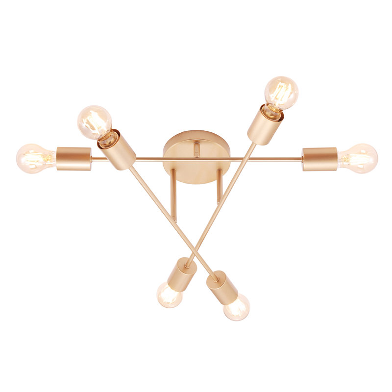 Semi Flush Mount, Brushed Gold