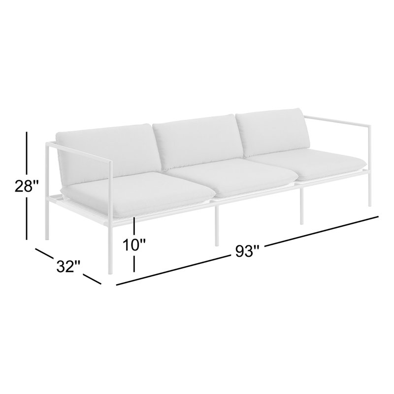 Dog Days Outdoor 3 - Seat Patio Sofa, Charcoal, Sunbrella Coal